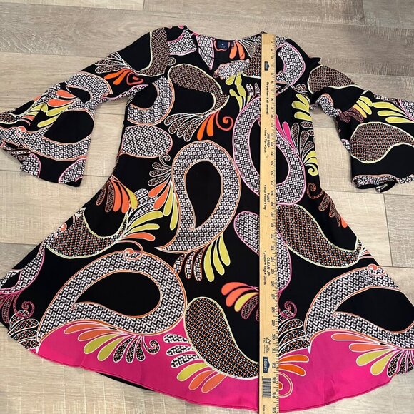 KAARI BLUE WOMENS RETRO DRESS BLACK AND PINK XS - Picture 3 of 7